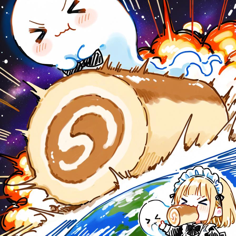 ス ペ ー ス お ジ ャ ン ボ ロ ー ル ケ ー キ 🌍💥💥💥 | の人気AIイラスト・グラビア