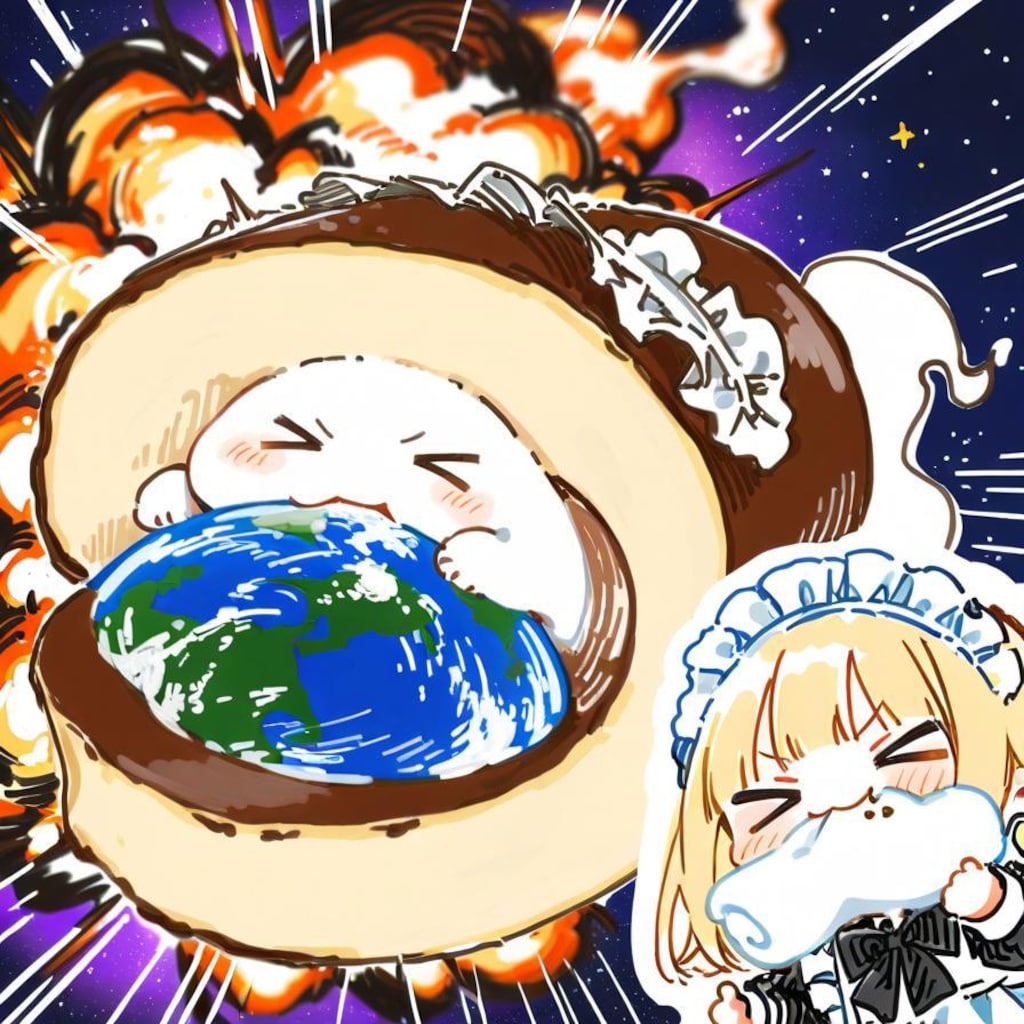 ス ペ ー ス お ジ ャ ン ボ ロ ー ル ケ ー キ 🌍💥💥💥