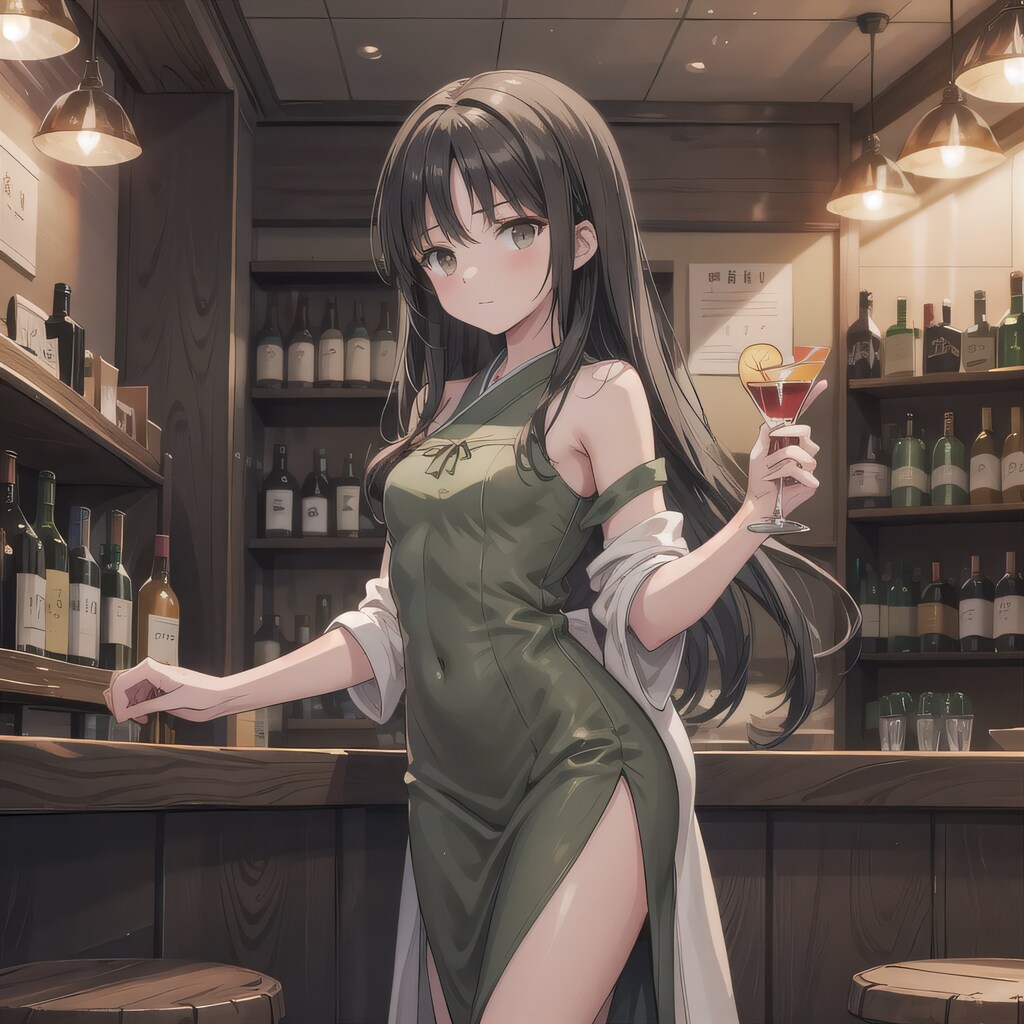 黒髪ロングで酒場の少女９