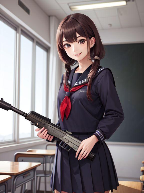 セーラー服と機関銃 | の人気AIイラスト・グラビア