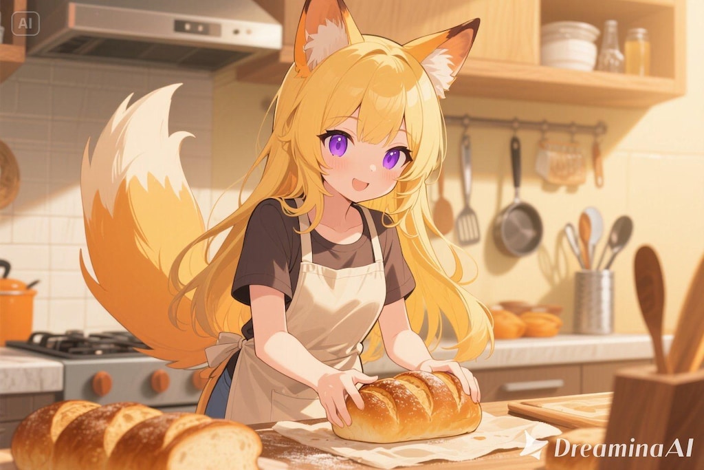 パンを焼くクレアちゃん