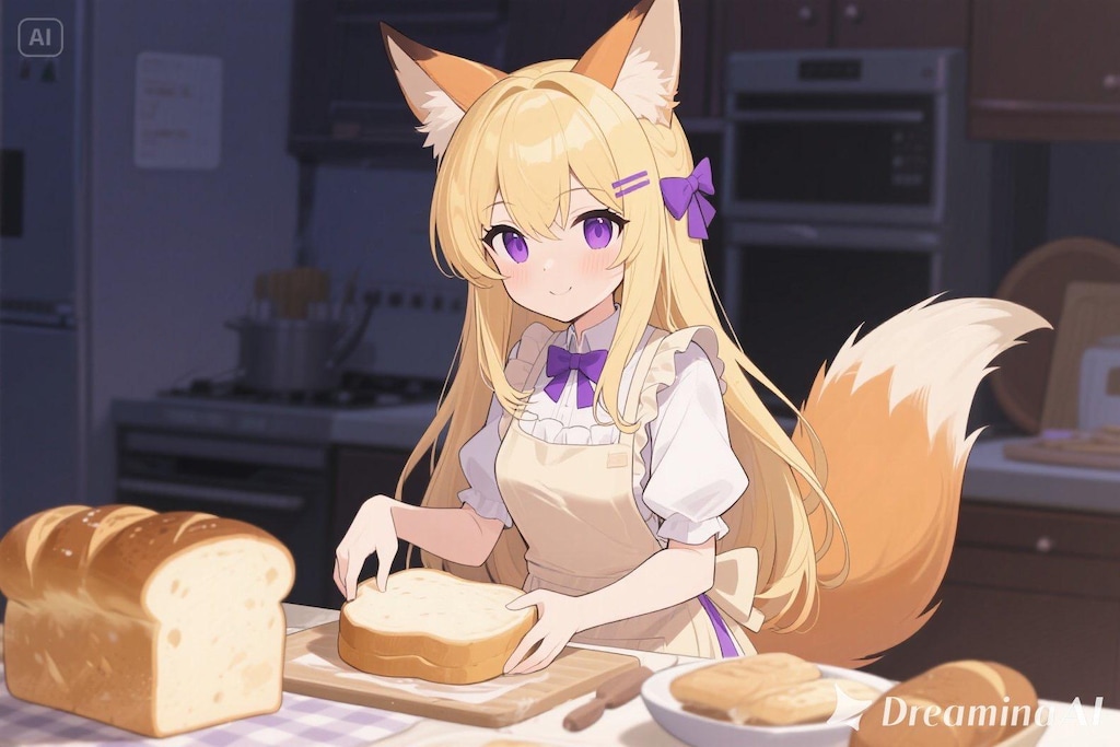 パンを焼くクレアちゃん