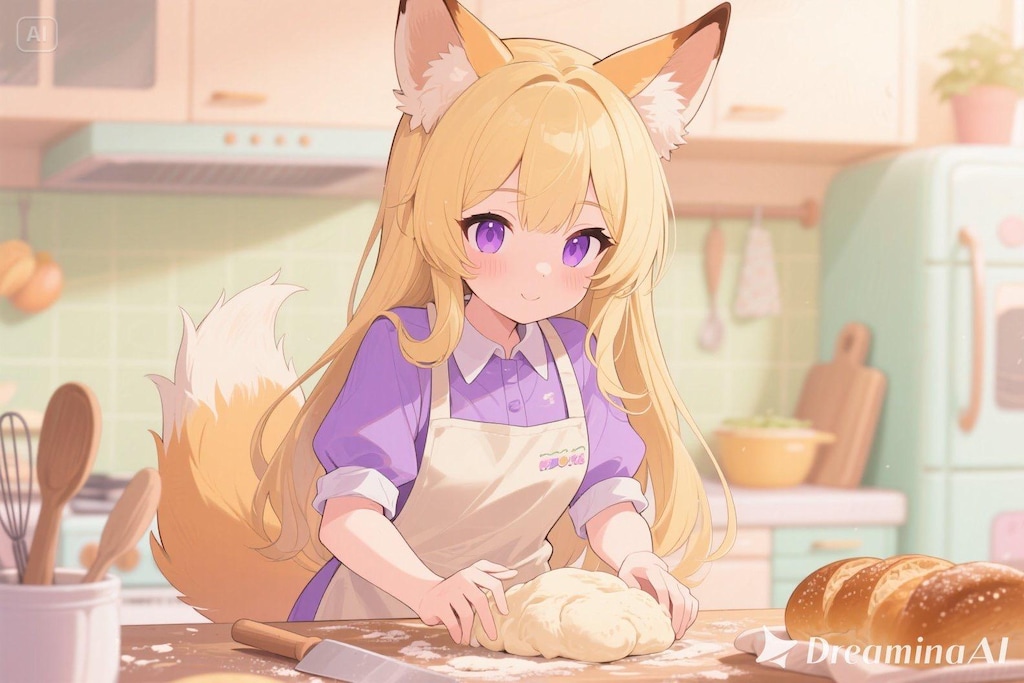 パンを焼くクレアちゃん