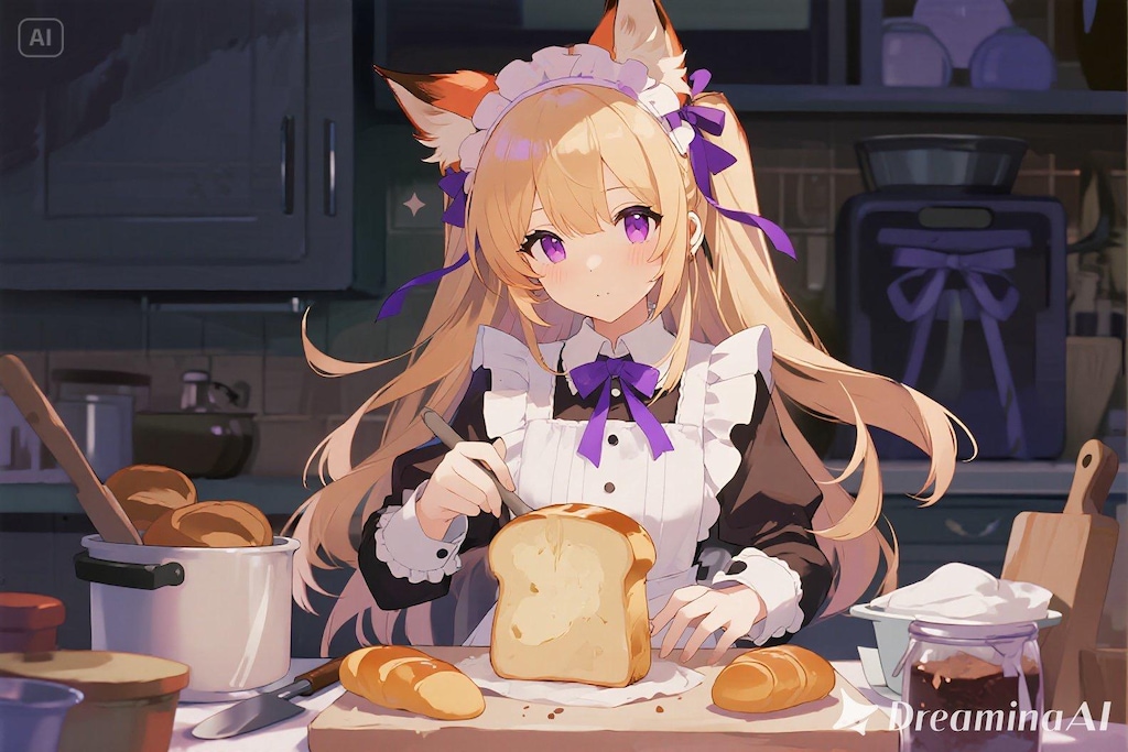 パンを焼くクレアちゃん