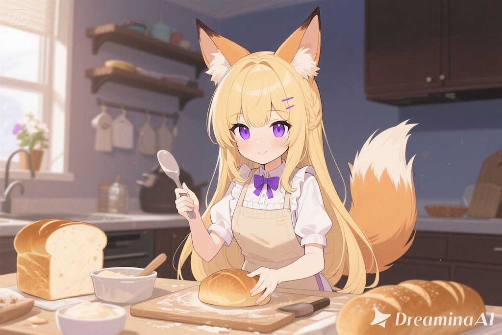パンを焼くクレアちゃん