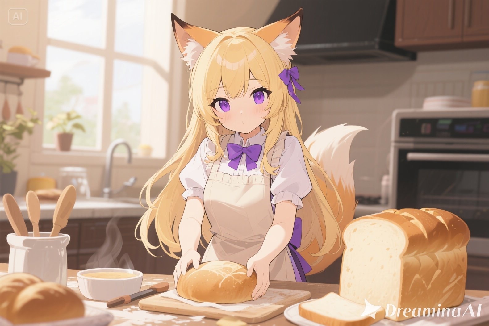 パンを焼くクレアちゃん