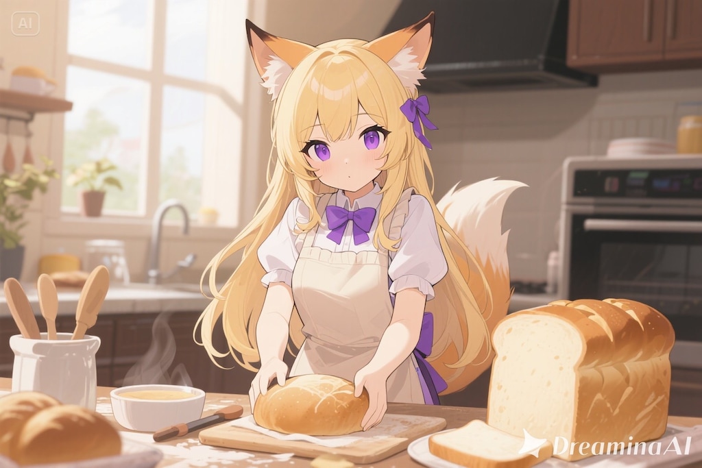パンを焼くクレアちゃん