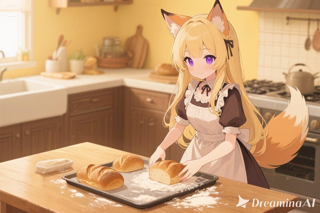 パンを焼くクレアちゃん