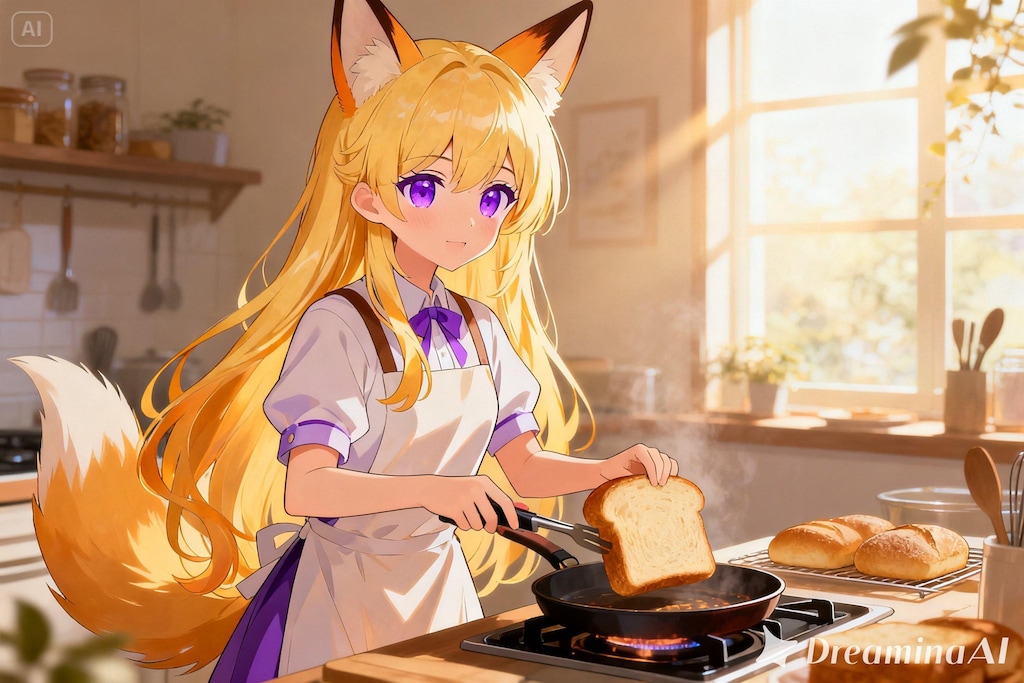 パンを焼くクレアちゃん
