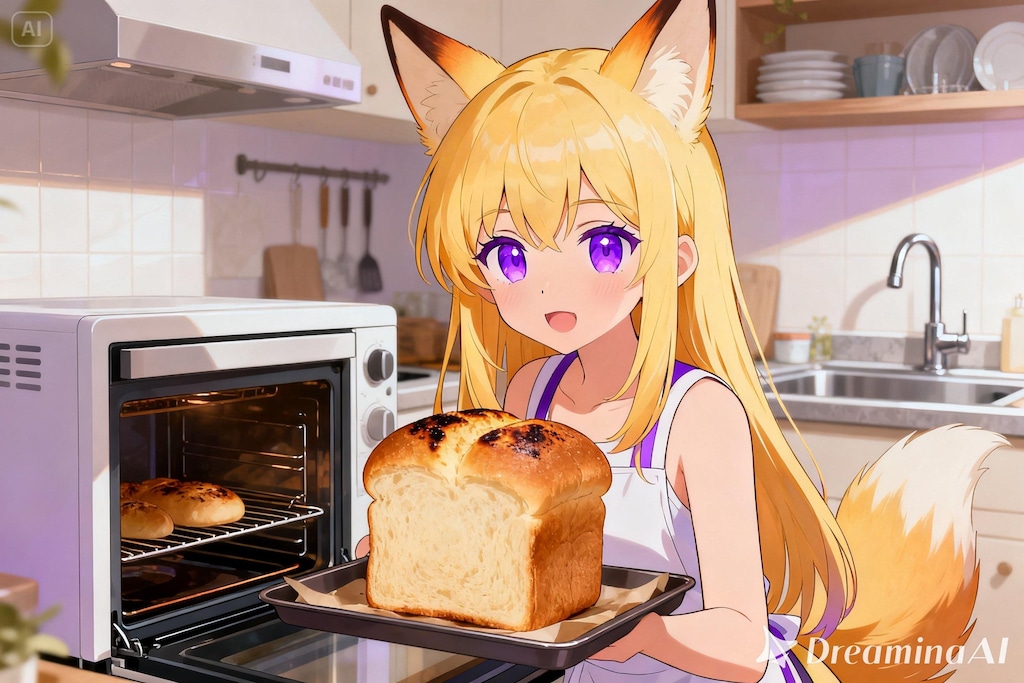 パンを焼くクレアちゃん