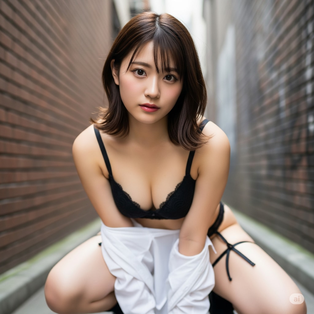 裏路地で