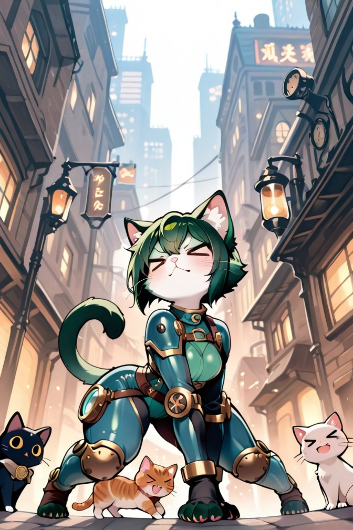 猫の緑髪ちゃん