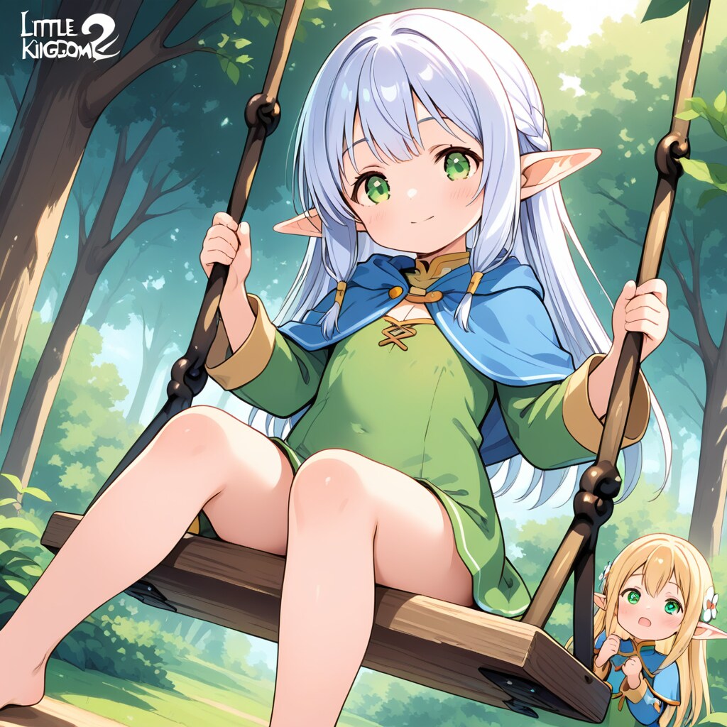 エルフとブランコ | の人気AIイラスト・グラビア