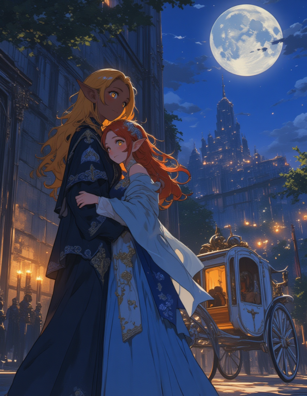 【セナ】月下の再会：黒エルフと王女の絆