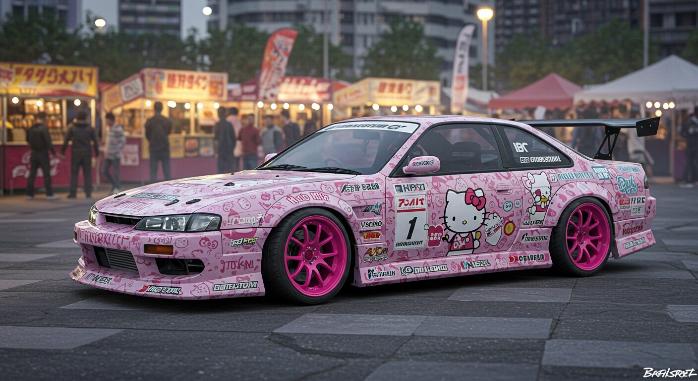 ハローキティS14シルビアのドリ車 | の人気AIイラスト・グラビア