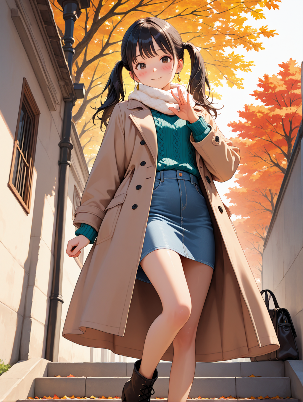 秋路コーデ：ツインテビッチ１