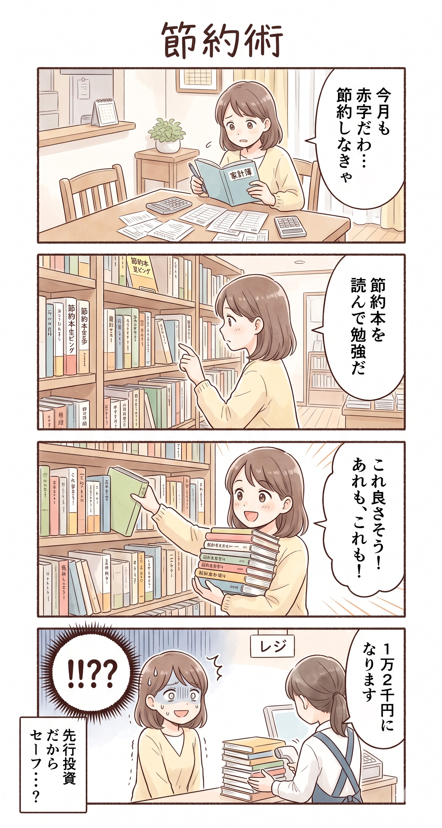#75 ゆる日常4コマ「節約術」