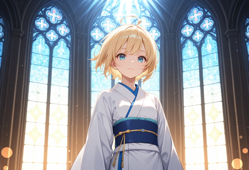 教会と着物とシスターさん