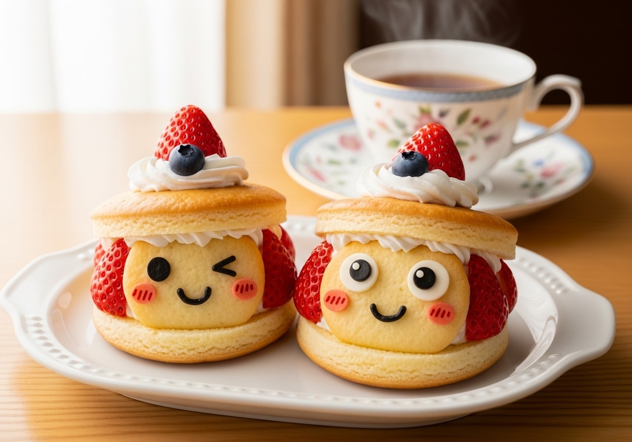 デザートのニコニコ笑顔ケーキ