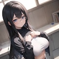 巨乳JK♪　制服　セーター　ヘソ出しコーデ♡（12枚） 7枚目
