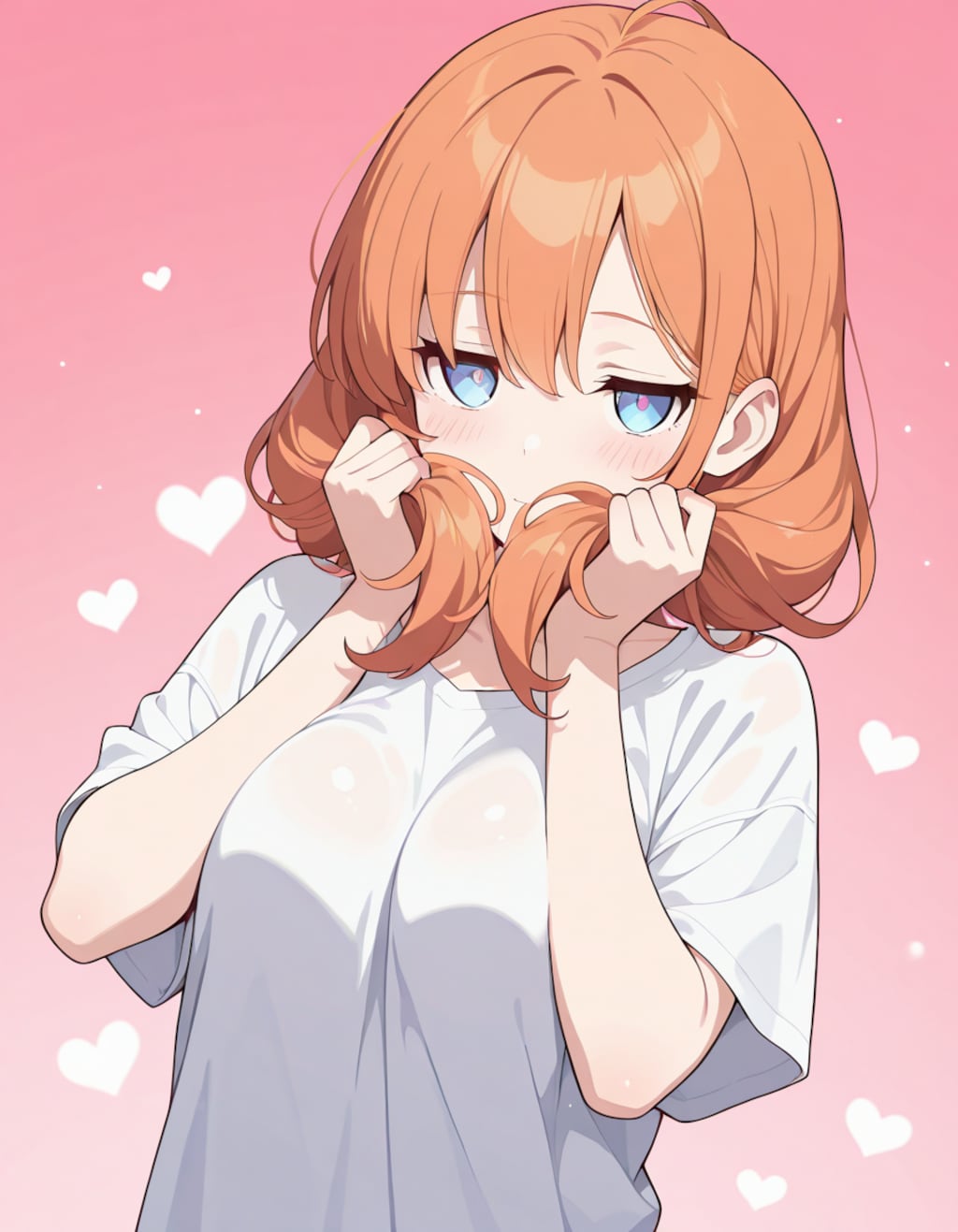 髪で照れてるの隠すやつ・再