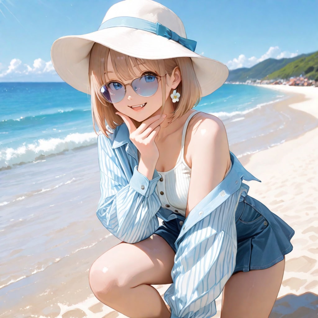 夏コーデを楽しむルンルン渚ちゃん♪