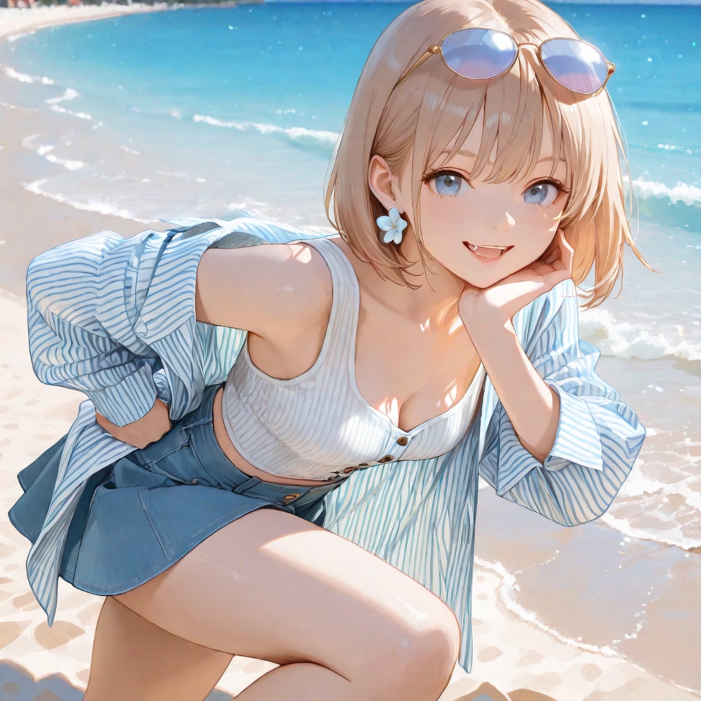 夏コーデを楽しむルンルン渚ちゃん♪
