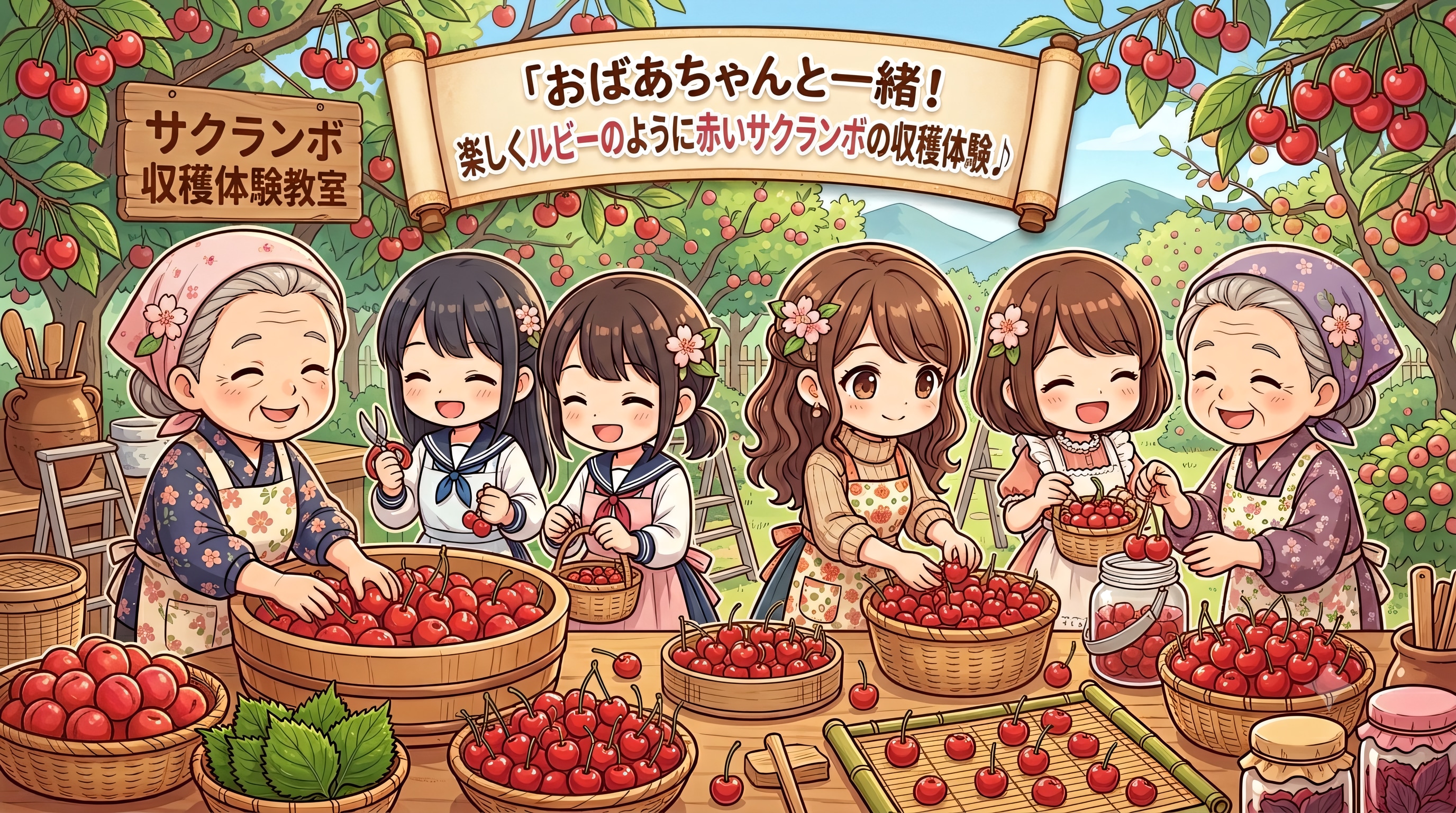 さくらんぼ収穫体験！２