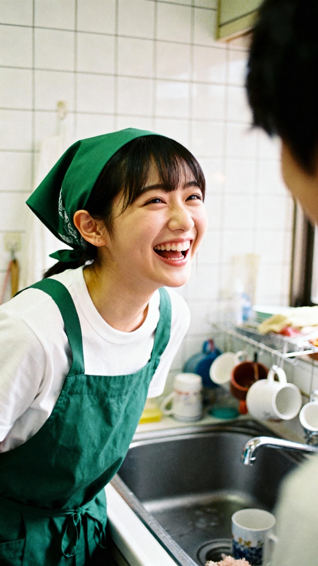 Green Bandana and a Pensive Gaze