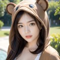 クマの着ぐるみ着てみたよ♡ 2枚目