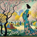 著名な画家さんによる絵画作品～桜と女性～ 8枚目
