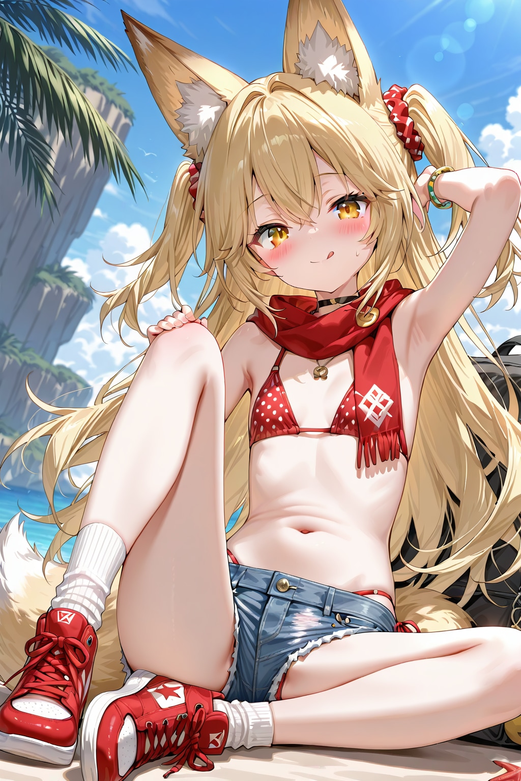 デニムショートパンツのミラさん