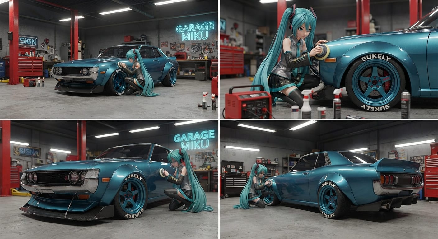 初音ミクがセリカをお手入れする | の人気AIイラスト・グラビア