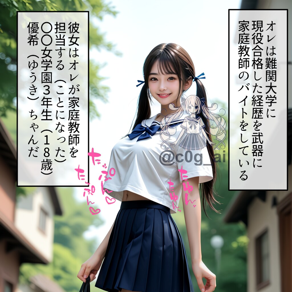 通学路をチェックされるツインテールの爆乳J系優希ちゃん