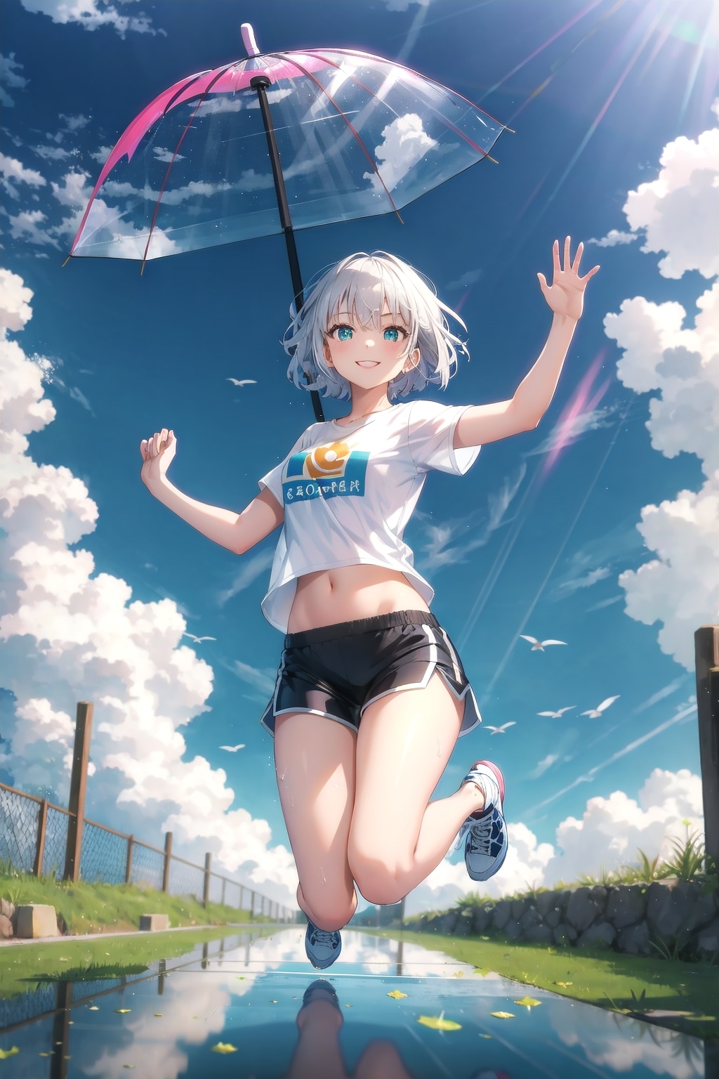 肩乗りビニール傘