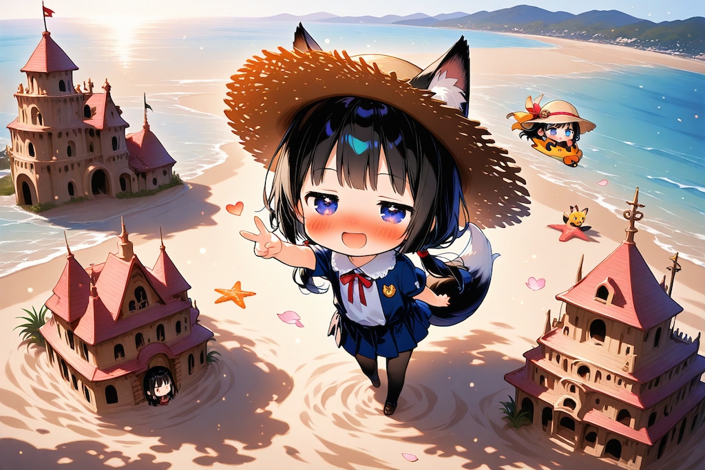 ちびちゃんと、砂の城。