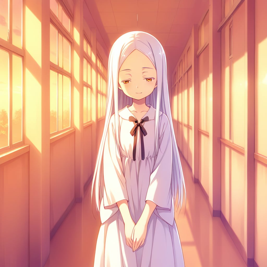 旧校舎の廊下で
