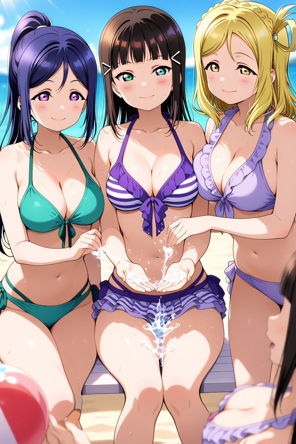 Aqours3年生トリオの南国旅行でビキニ👙🏖️❤️