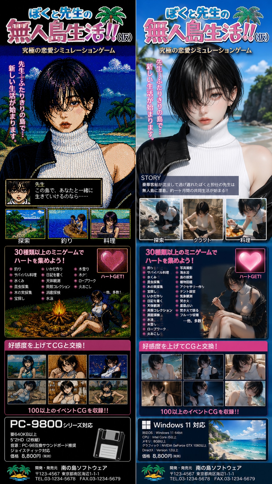 【ぼくと先生の無人島生活！！】PC-9800版・Windows 11版