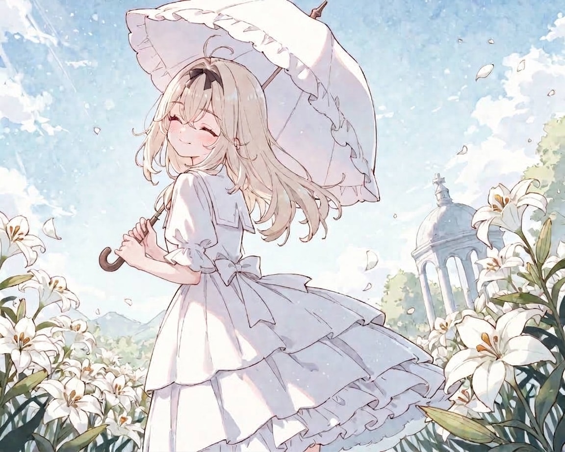 ゆり園の少女 | の人気AIイラスト・グラビア