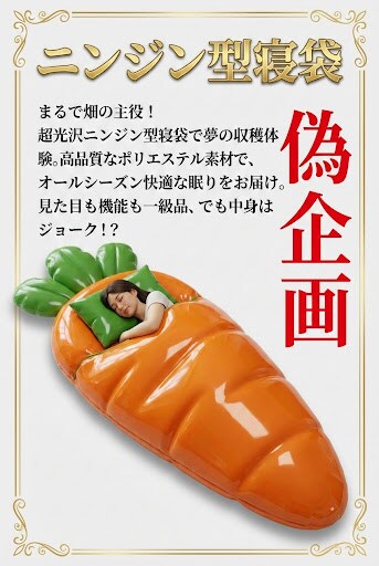 ニンジン型寝袋