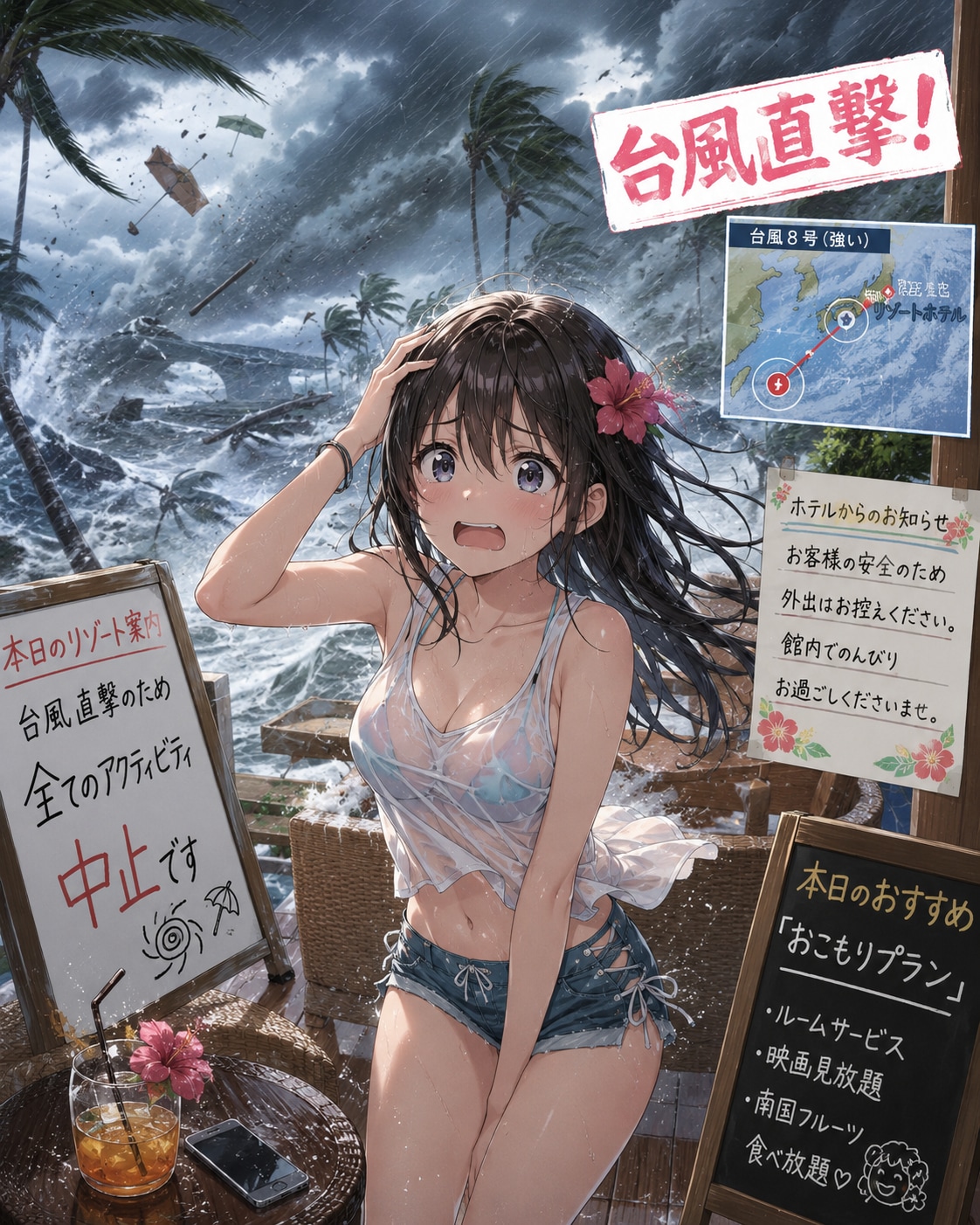 台風直撃