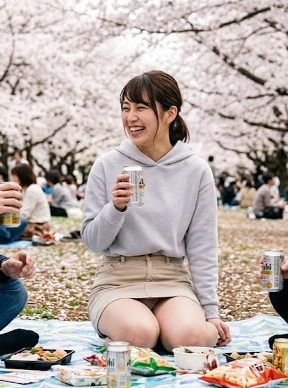 お花見パンチラ
