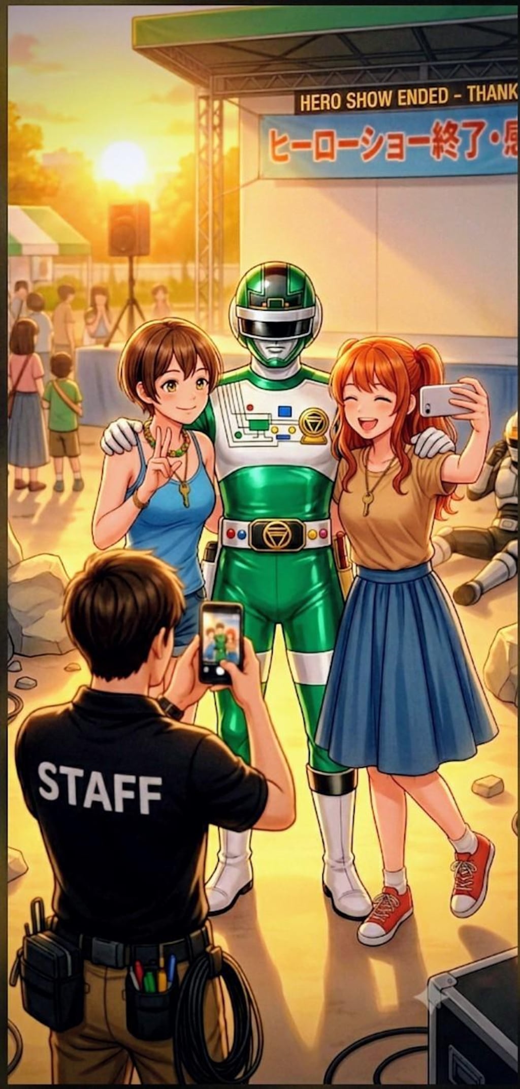 リゾート地の、大好きな　　　　　　　　　　バイオマンのヒーローショー💥