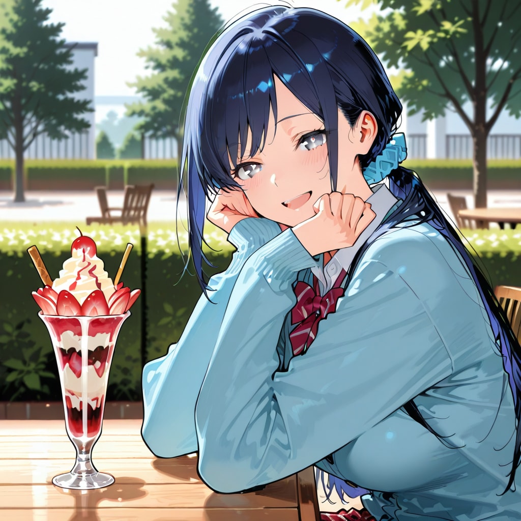 パフェに喜ぶ七瀬　163