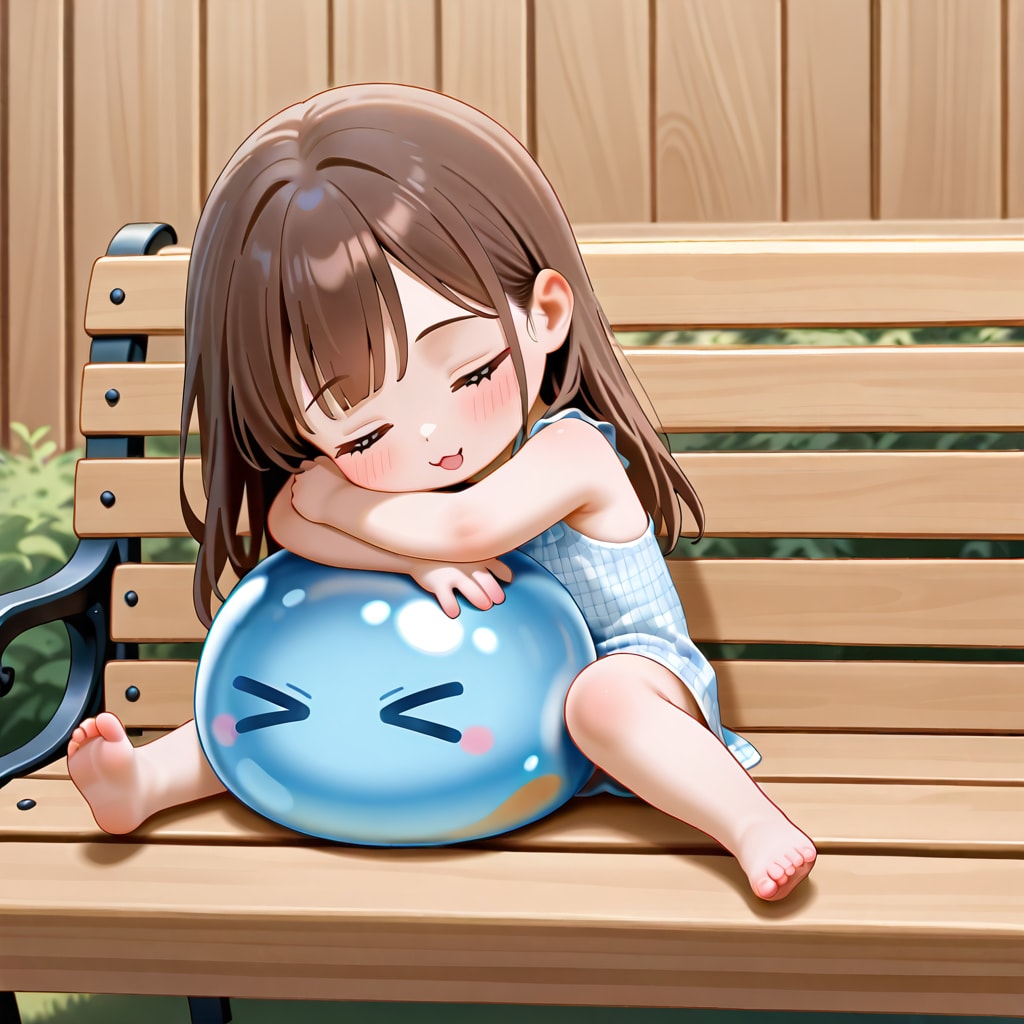 女の子とスライム