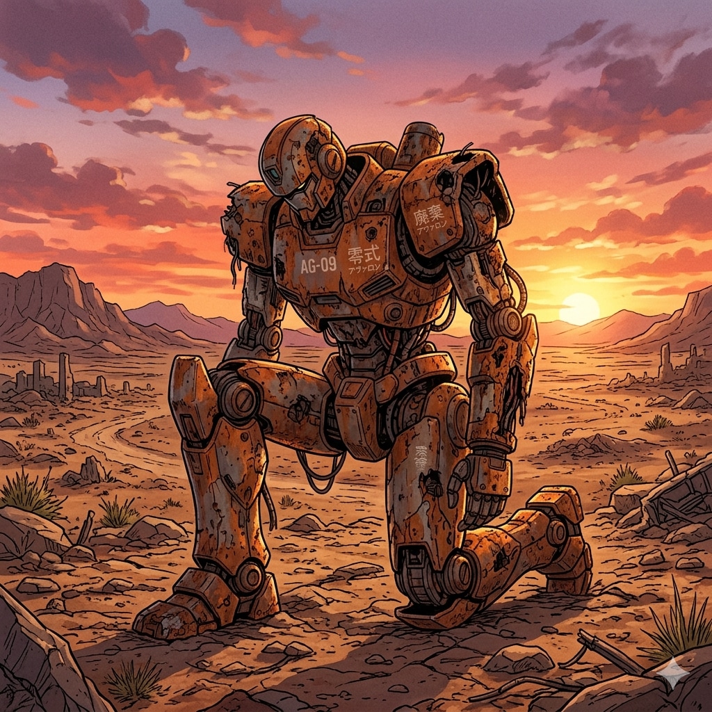 朽ち欠けたロボット