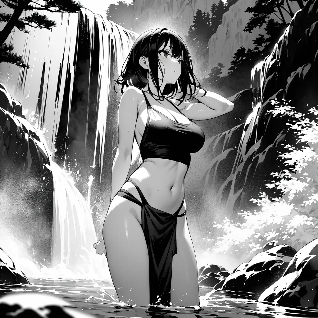 水着×モノクロ | の人気AIイラスト・グラビア