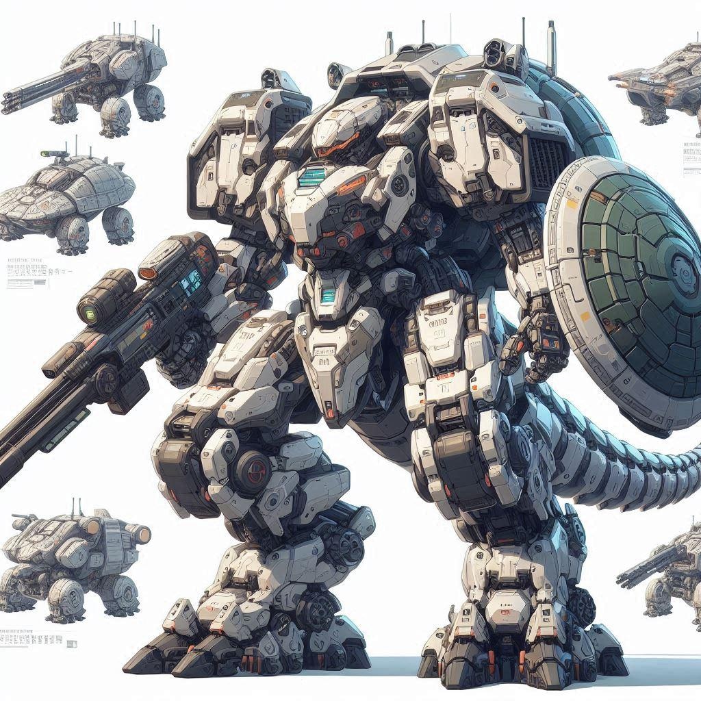 亀っぽい？重装甲メカをnanobananaでプラモデル化♪