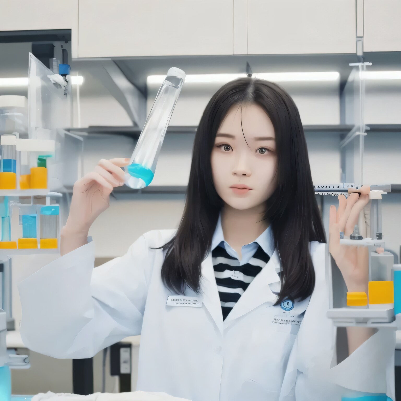 黒髪ロングで白衣の美女１３４ | の人気AIイラスト・グラビア